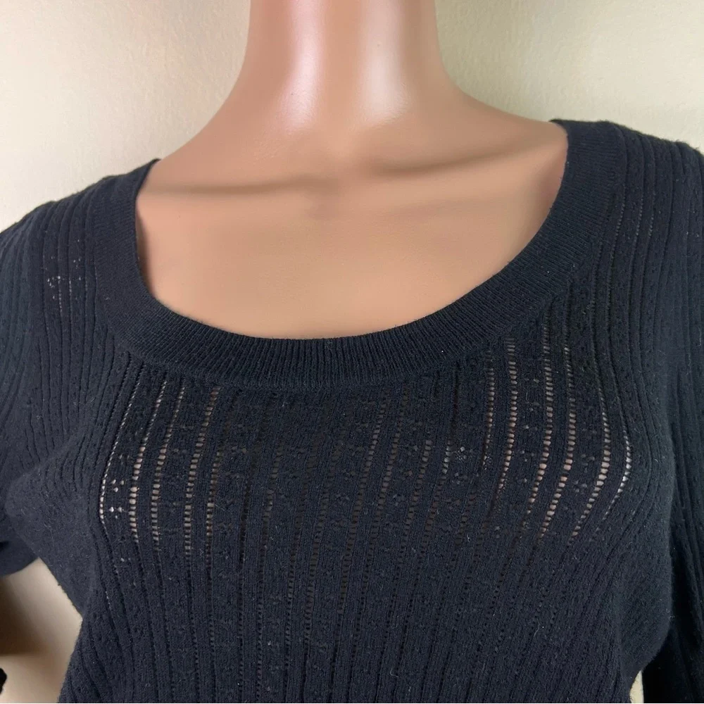PAIGE BLACK POINTELLE KNIT TOP - Picture 3 of 5